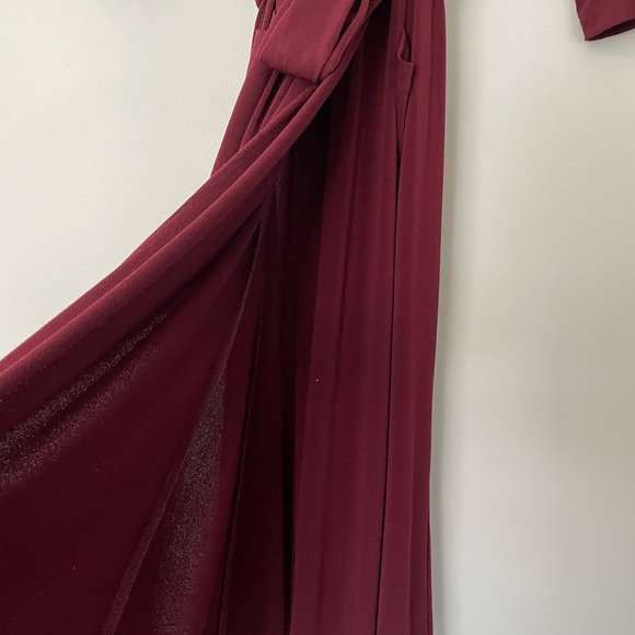 ASOS Burgundy Wrap Dress with Pockets - Picture 6 of 7